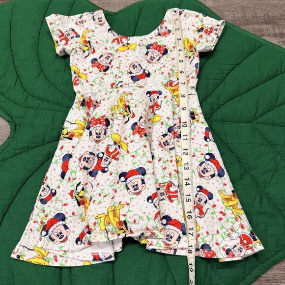 Raising Wilds 3T Disney Mickey Minnie Pluto Christmas Lights Twirl Dress - Picture 6 of 6